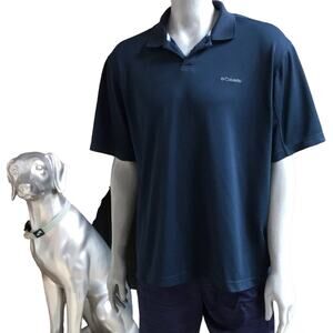Columbia Omni Shade Polo Short Sleeve Blue Shirt Men's Size Large